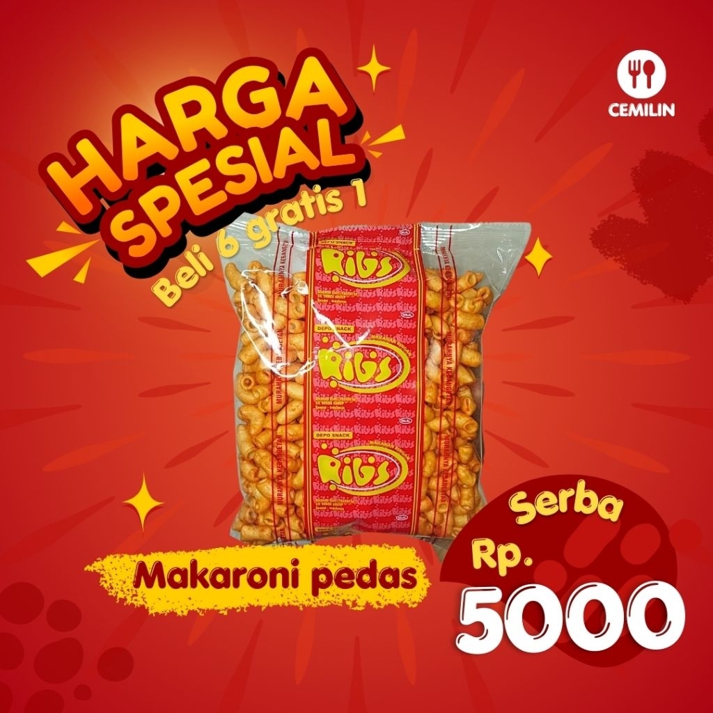 

Makaroni Pedas Serba 5000 beli 6 gratis 1