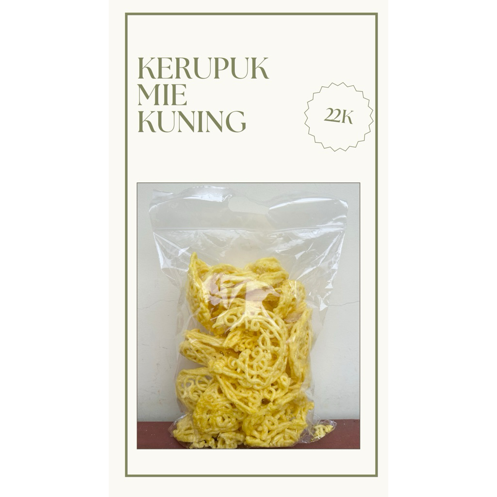 

Kerupuk Mie Kuning Asinan Matang Jumbo Murah Ukuran 30x20