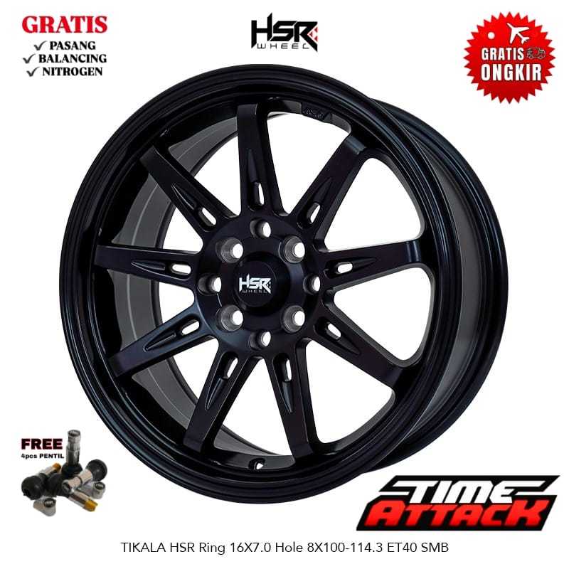 Velg Mobil City Hatchback Ring 16 HSR WHEEL Tipe Tikala Velg Hsr R16 - TIME ATTACK BOGOR