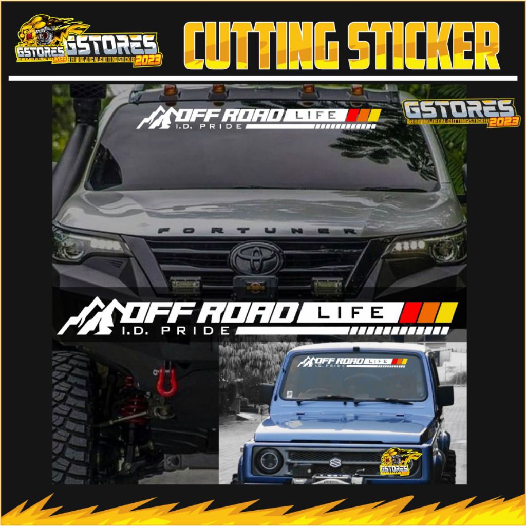 Sticker kaca depan mobil jeep offroad Jimny Rubicon dll sticker kaca mobil jeep terlaris stiker kaca