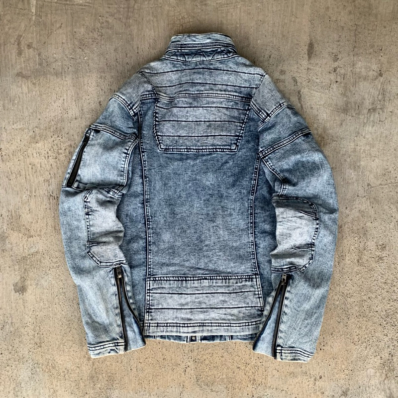 denim bikers jacket NEZ next worker x field core