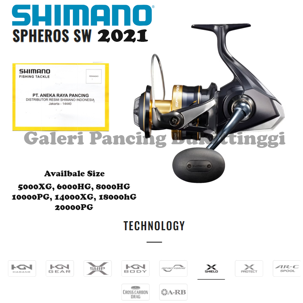 Reel Pancing Laut Shimano Spheros SW 5000XG 6000HG 8000HG 10000PG 140000XG 20000PG