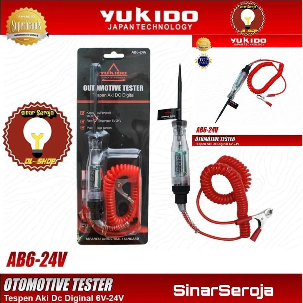 Tespen Listrik Digital / Tespen listrik Cek Kabel Putus Kelistrikan Listrik Mobil Motor YUKIDO