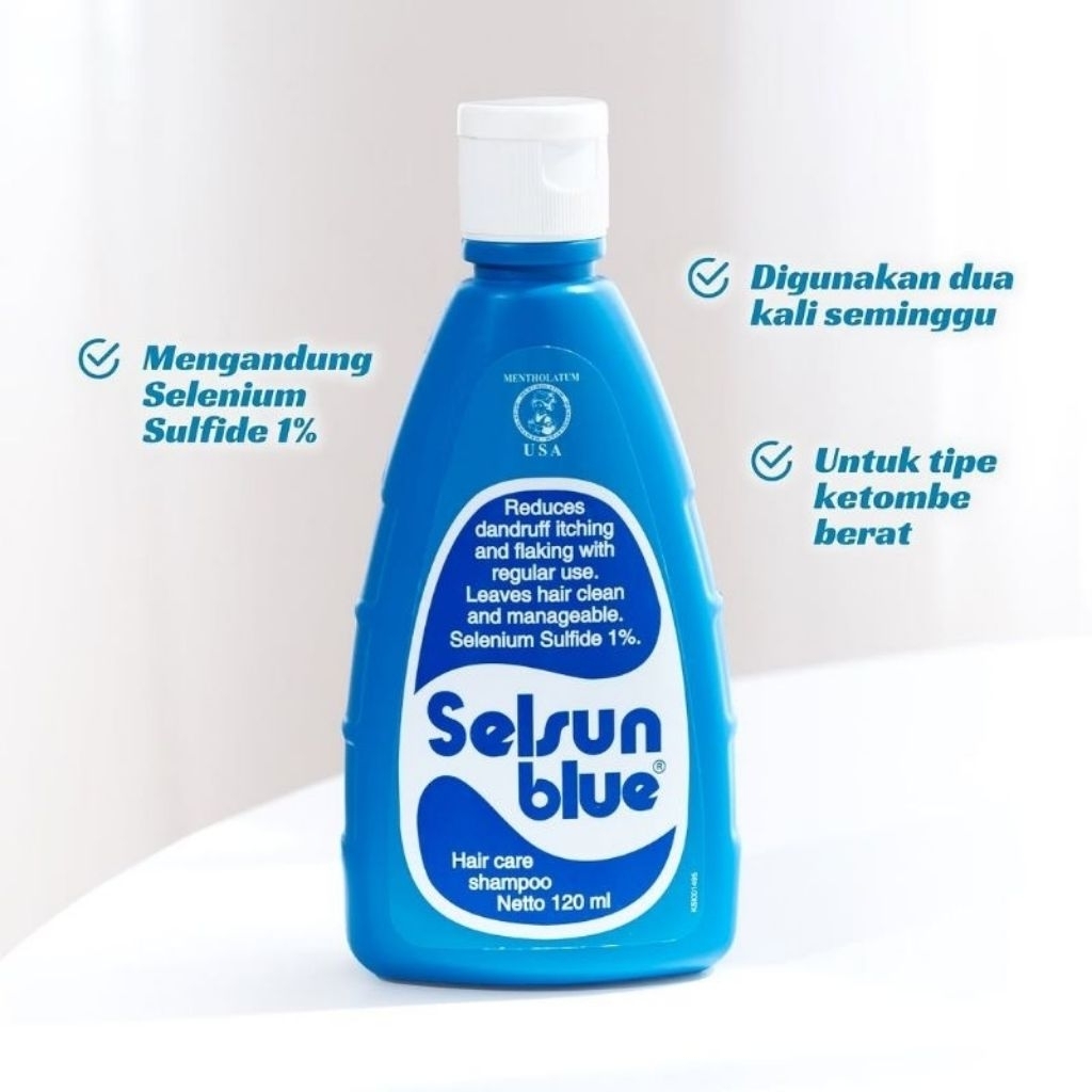 SELSUN BLUE HAIR CARE SHAMPOO 120 ml | SHAMPO ANTI KETOMBE SICANTIK STORE