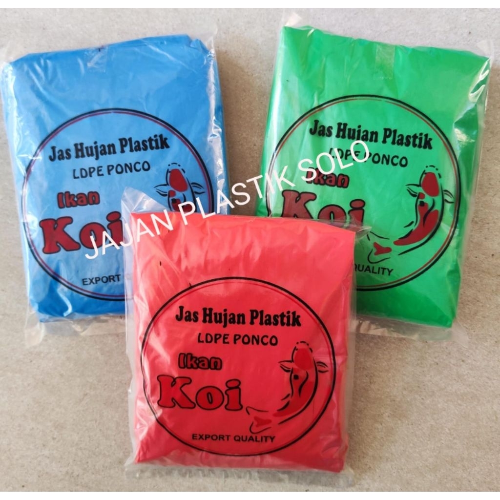 Jas Hujan LDPE Ponco merk Ikan Koi / Jas Hujan Ponco / Jas Hujan Cap Ikan Koi