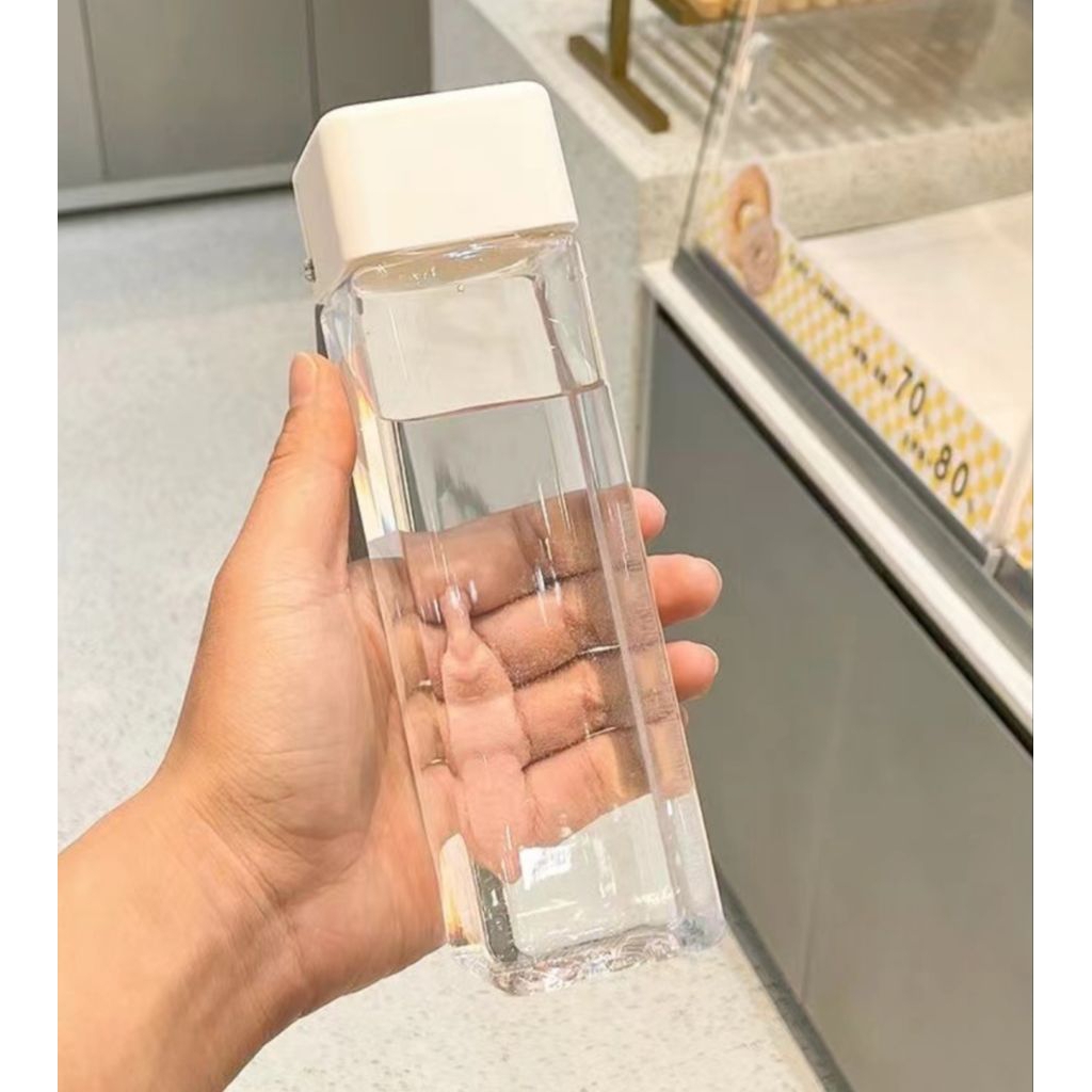 B (B189) BOTOL KOTAK POLOS FREE TALI/BOTOL MINUM PLASTIK POLOS