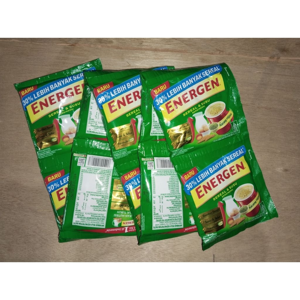 

ENERGEN KACANG HIJAU SEREAL & SUSU 1 Renteng isi 10 pcs @32gram