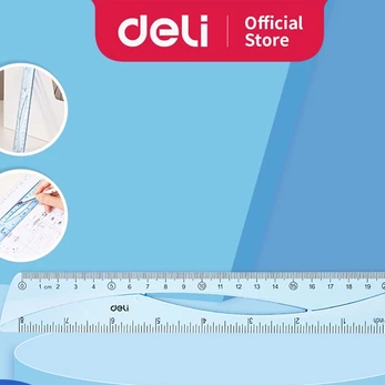 

Deli Ruler / Penggaris 20 CM Kokoh Pengukuran CM dan Inch EH10