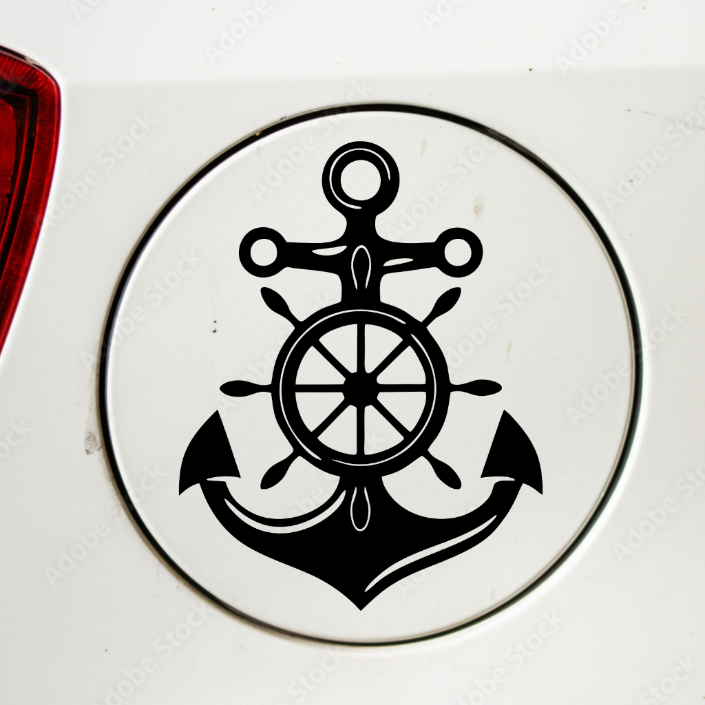 sticker mobil jangkar kapal cutting stiker jangkar kapal keren stiker tutup tanki tangki unik murah 