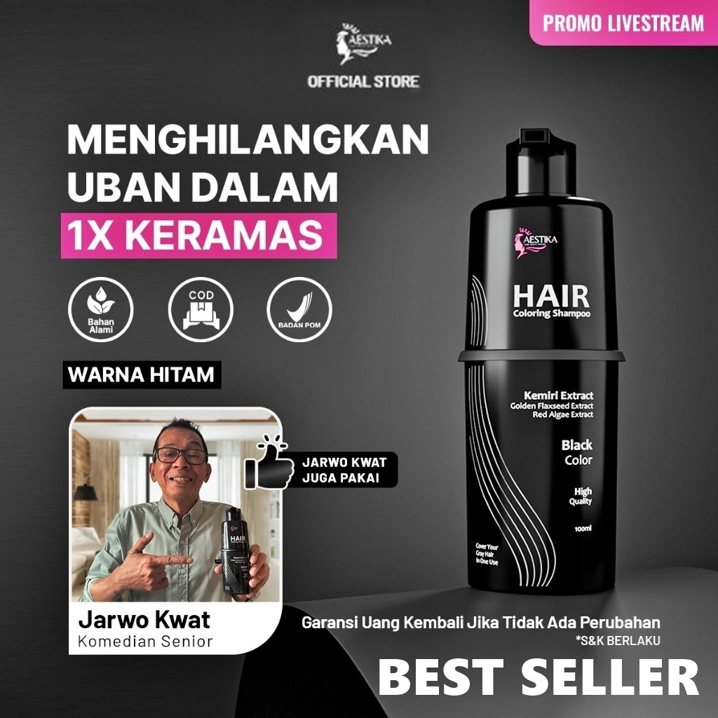 NEW Aestika Hair Coloring Shampoo Kemiri - Shampo Penutup Uban [terbaik][terlaris]