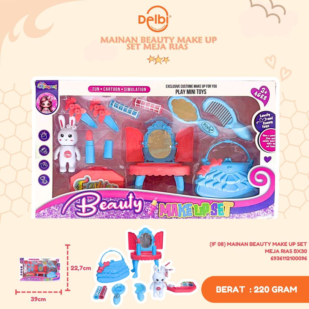 (IF 08) MAINAN BEAUTY MAKE UP SET MEJA RIAS MAINAN BEAUTY MAKE UP SET MEJA RIAS