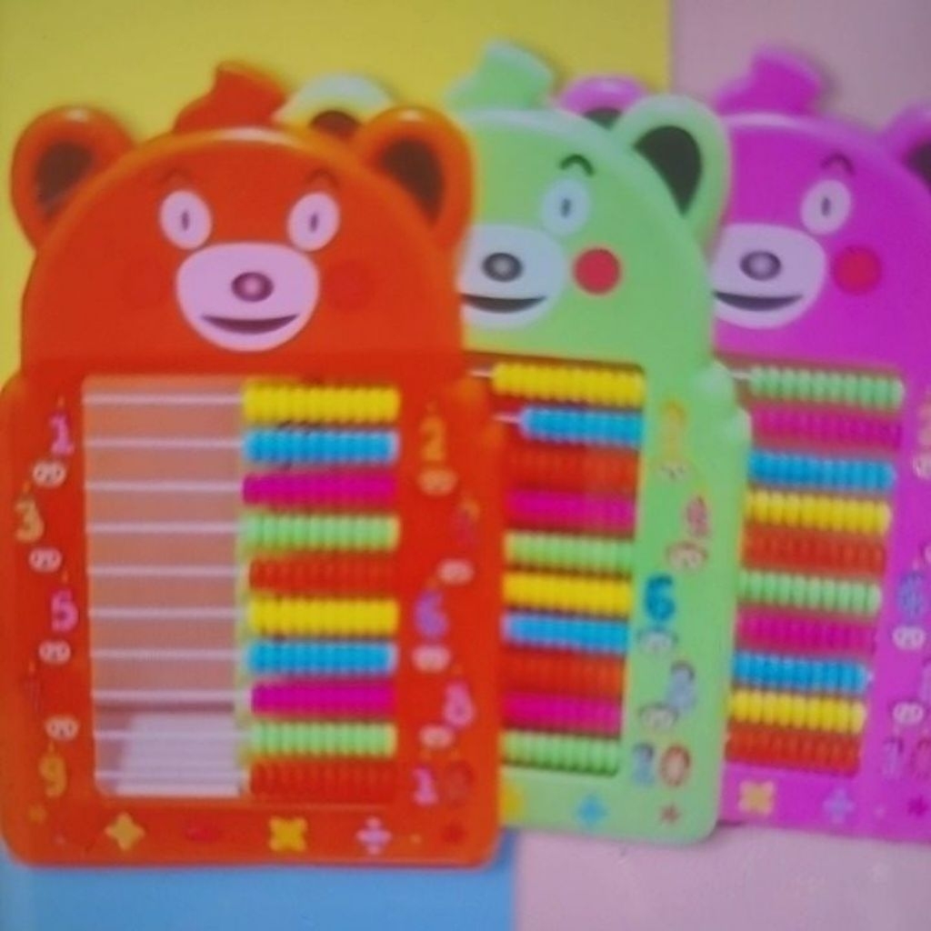 sempoa karakter bear beruang kupu kupu apel petak besar kecil mainan edukasi anak belajar hitung tam