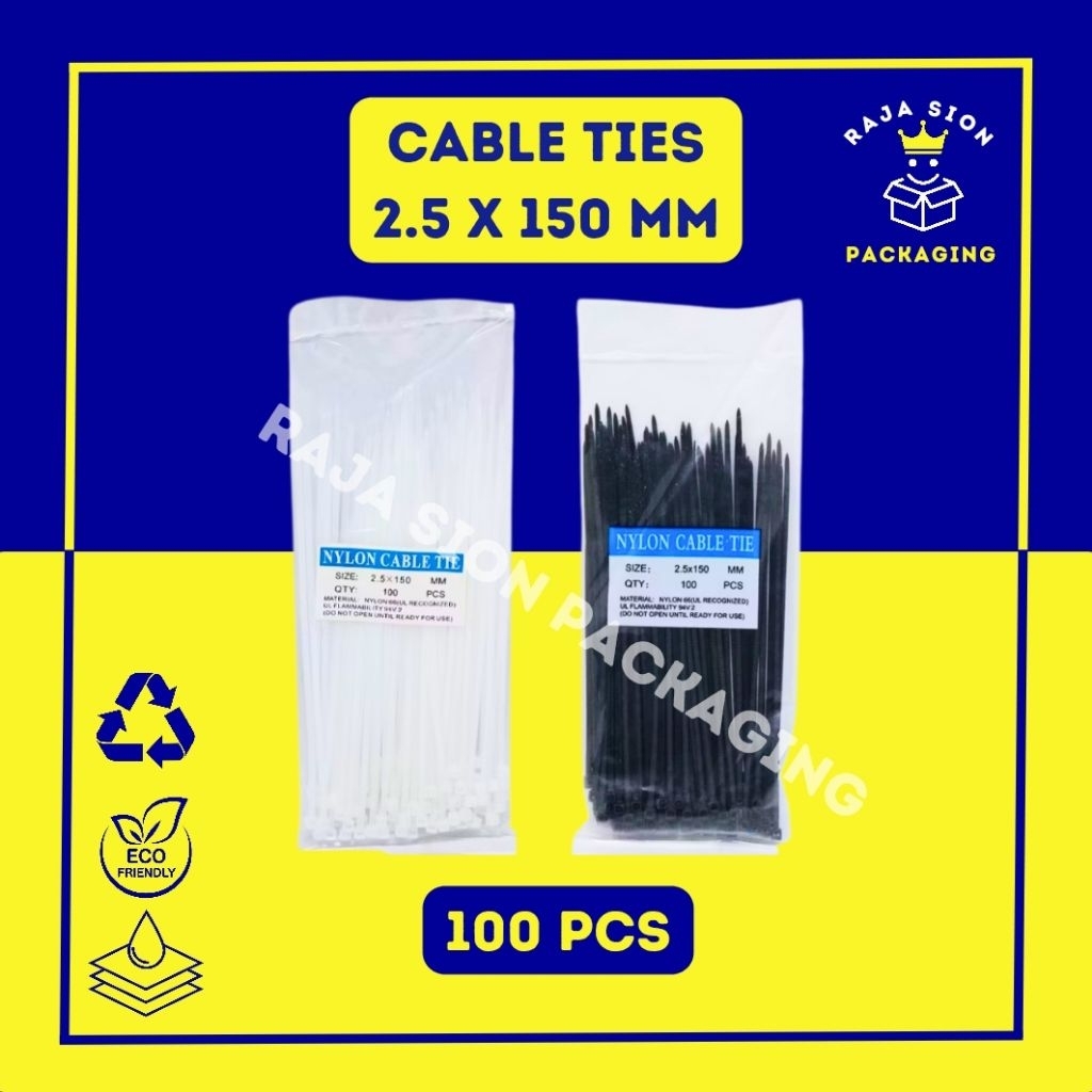 

Cable Ties 2.5 x 150 MM Kabel Ties Isi 100 PCS ( Hitam / Putih )