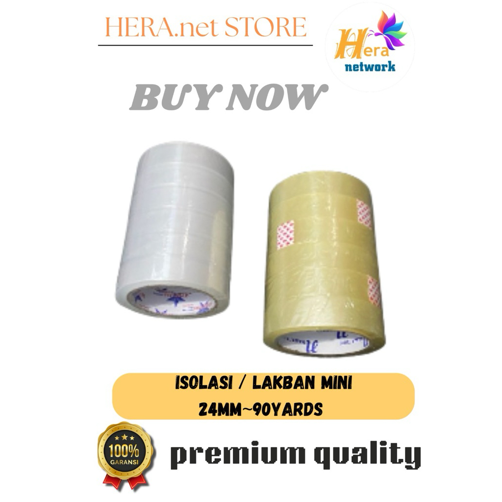 

Isolasi / Lakban Mini Coklat Bening/Transparant Bening 24mm" 90Yards