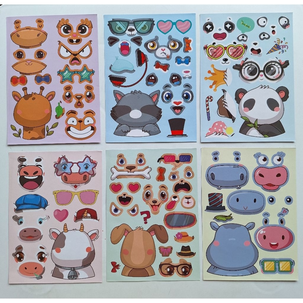 

DIY Stiker Animal Edition - Stiker ekspresi wajah - Stiker edukasi