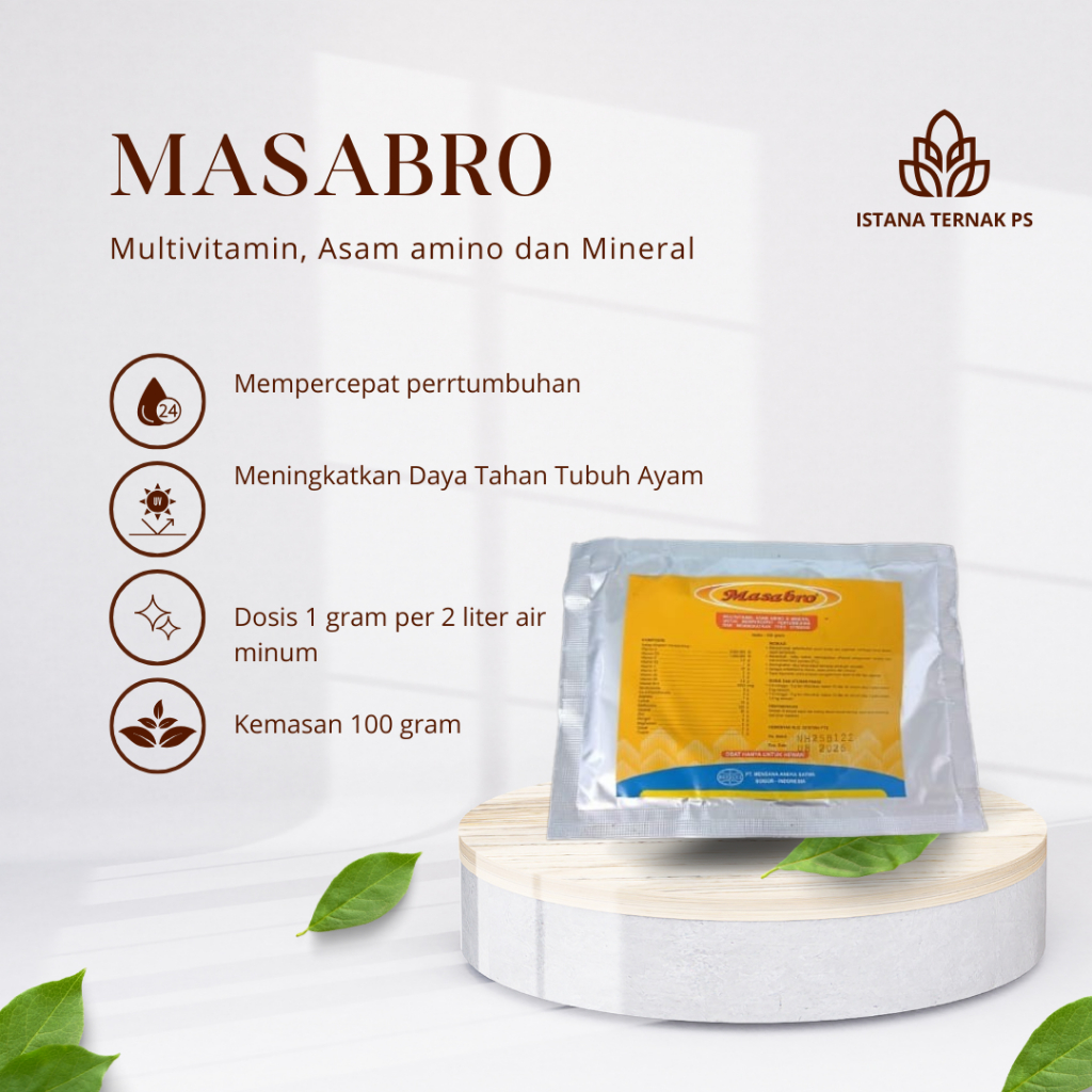 MASABRO 100 GRAM MENSANA - Vitamin Asam Amino vitamin pertumbuhan Ayam Broiler Penambah Bobot Berat 