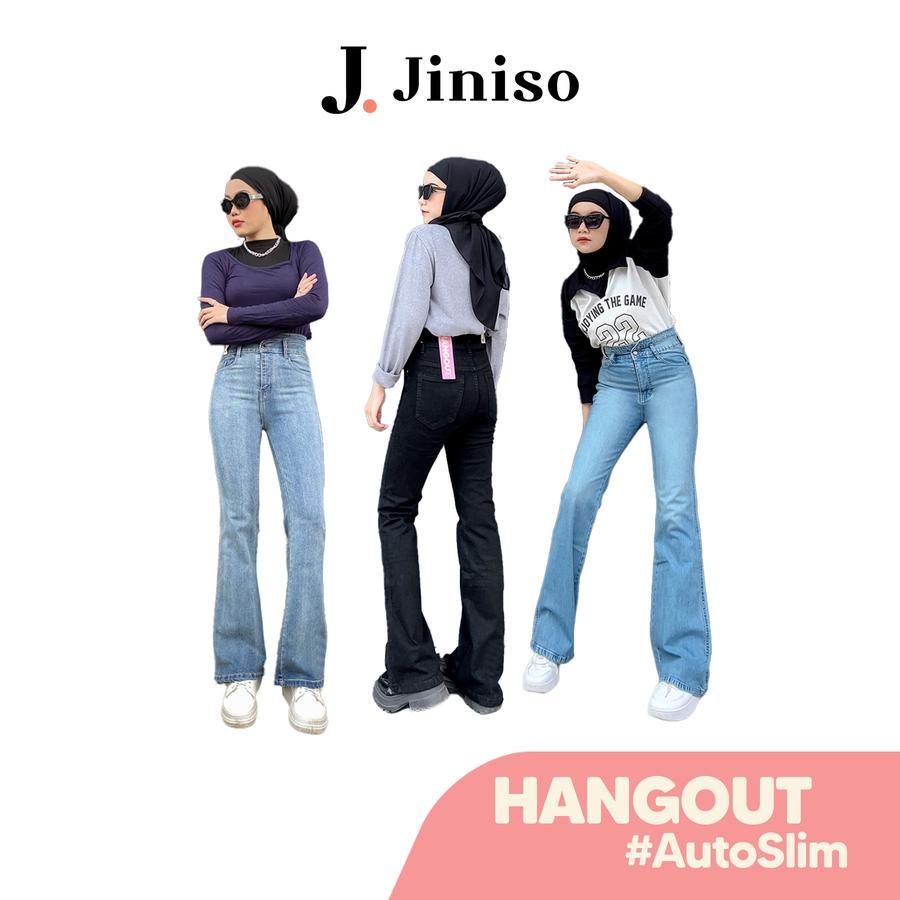 JINISO Ultra Cutbray Stretch Celana Jeans Wanita Highwaist