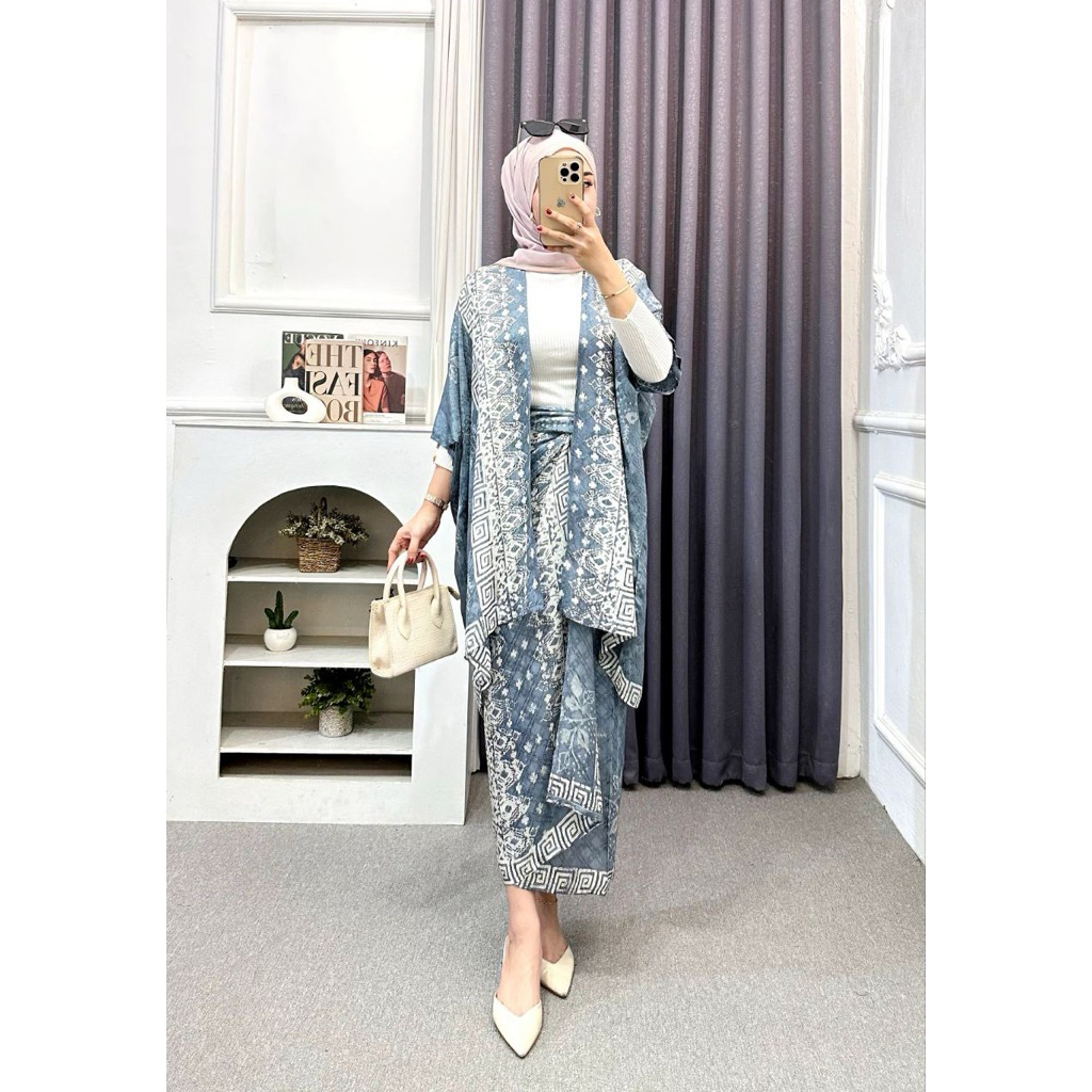 SET OUTER VISCOSE BATIK CAP