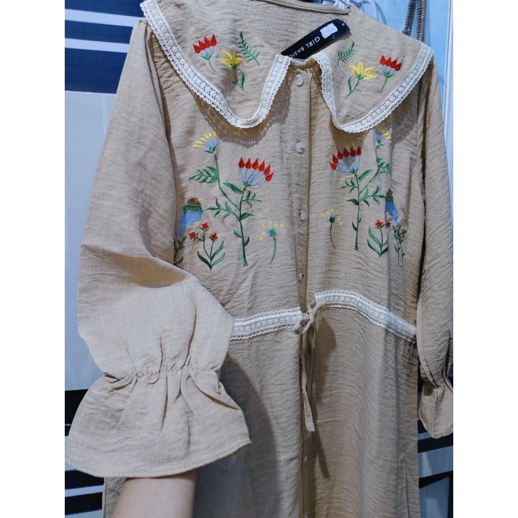 MIDI LINEN BORDIR NEW