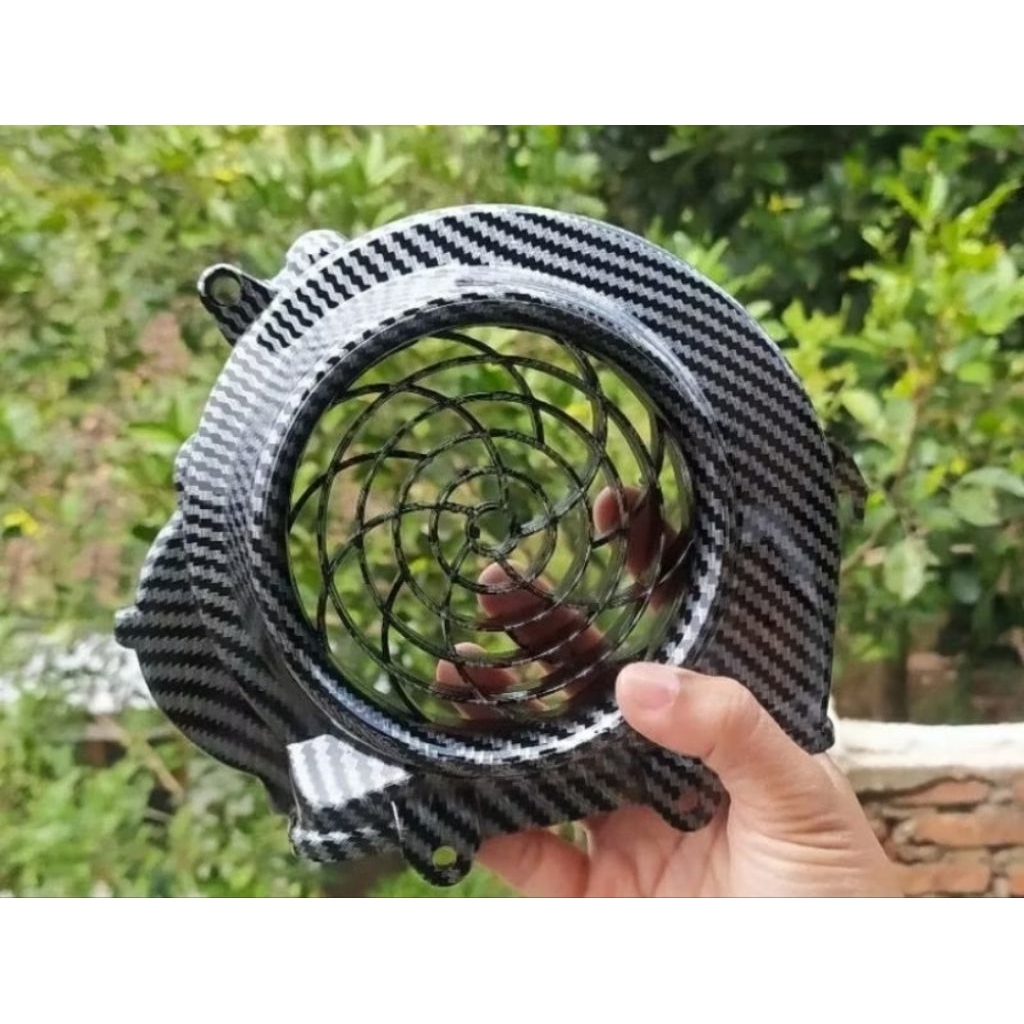 Tutup Kipas Magnet Beat Karbu Motif Karbon Kevlar