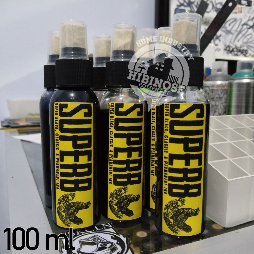 

SUPERB INK Mob marker black 100 ml permanent / Tinta permanent khusus tagging graffiti