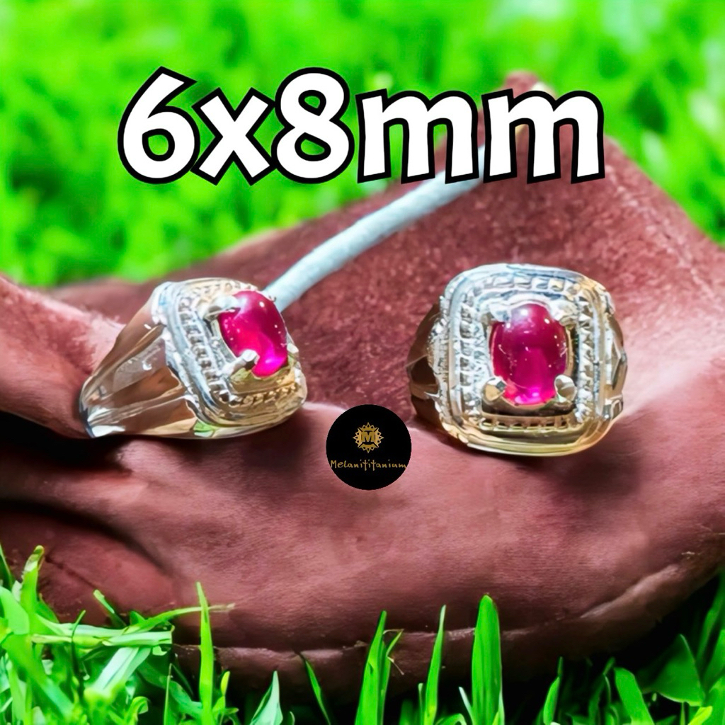 Cincin Batu Siam Bangkok Ukuran mini 6x8mm