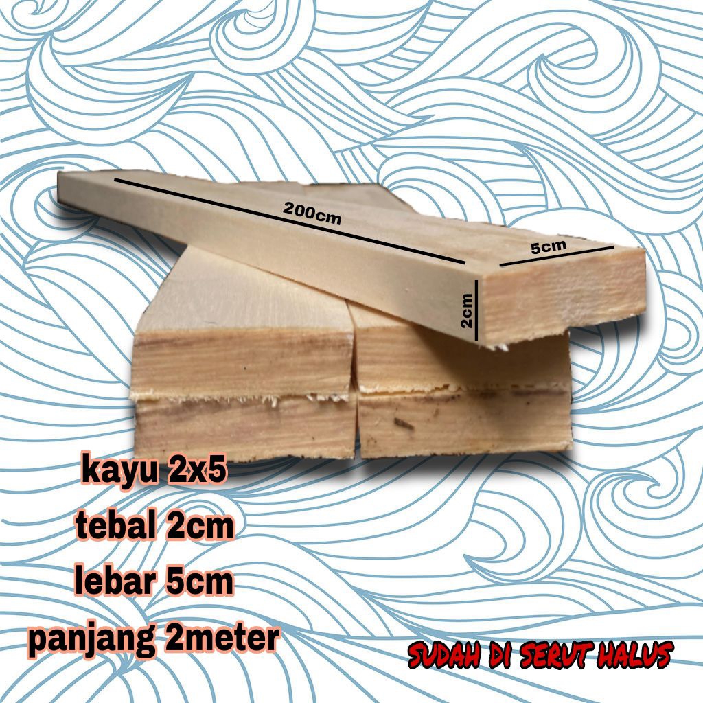KAYU RENG 2×5 PANJANG 2 METER BAHAN HALUS