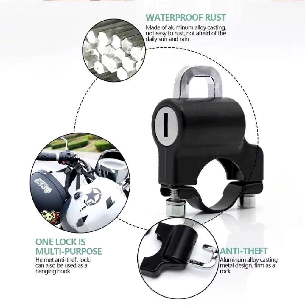 Kunci Gantungan Helm Motor Anti Maling Kunci Pengaman Helm Untuk Stang Motor