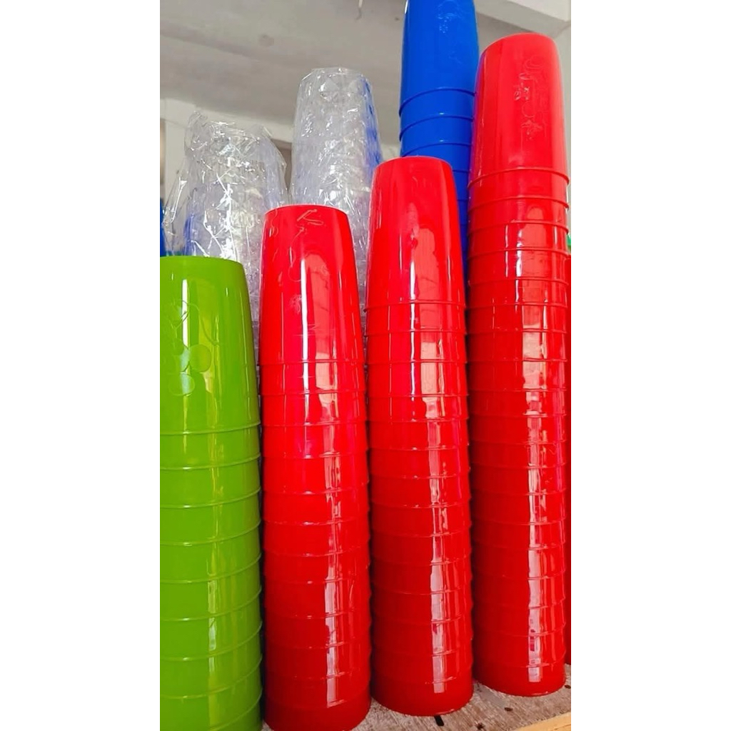 12PCS CANGKIR PLASTIK BAHAN TEBAL CANGKIR TEH CANGKIR CANTIK