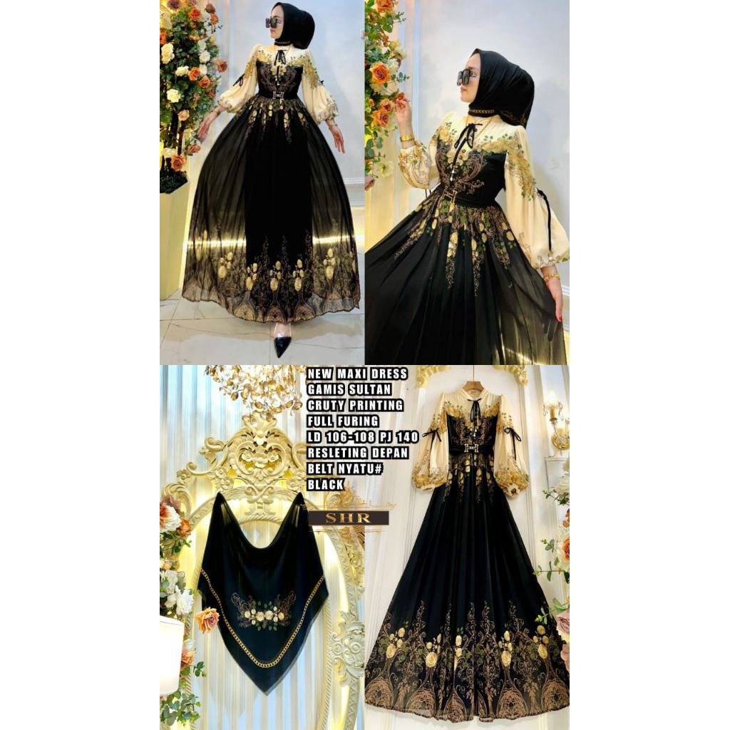 Real pic ORIGINAL dan TERMURAH Gamis PREMIUM Butik + Free Belt / Gamis Mewah elegant PREMIUM / Gamis