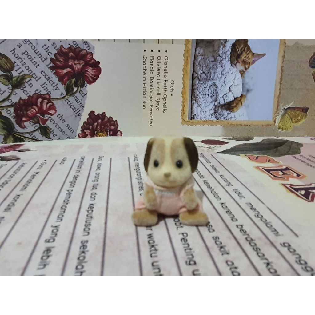 Sylvanian Families - Beagle Dog Baby Girl  Baju Rajutan (Preloved)
