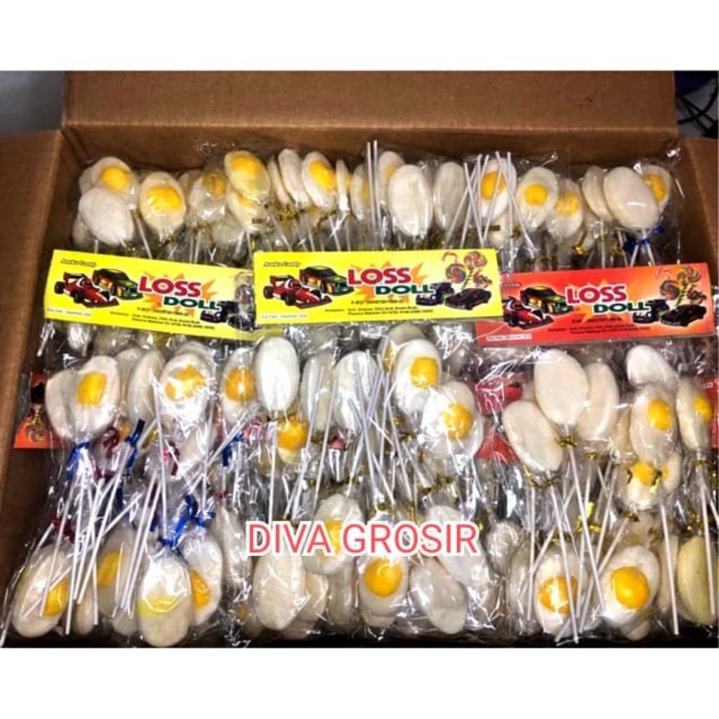 

GROSIR 1 KARTON PERMEN LOLIPOP TELUR ISI 50 PACK
