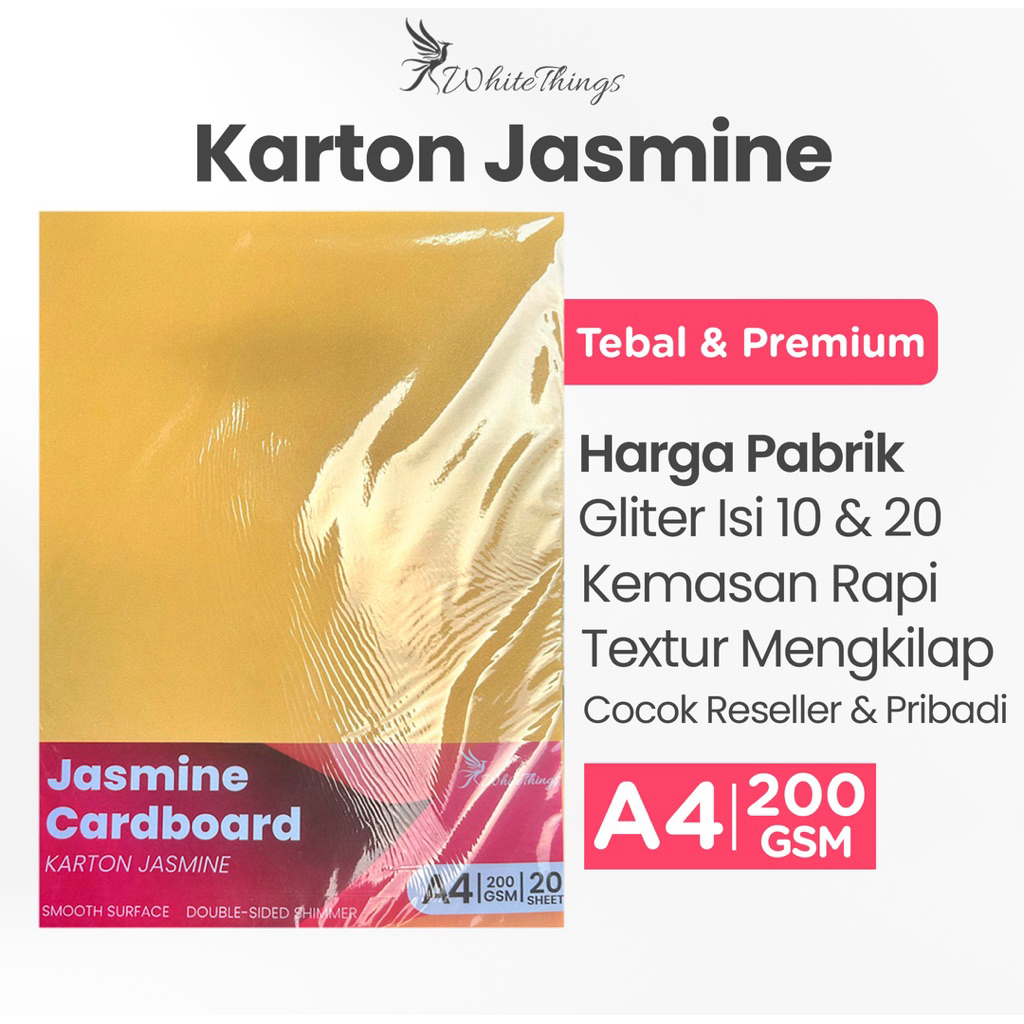 

Kertas Jasmine A4 200 GSM | Glitter dan mengkilau