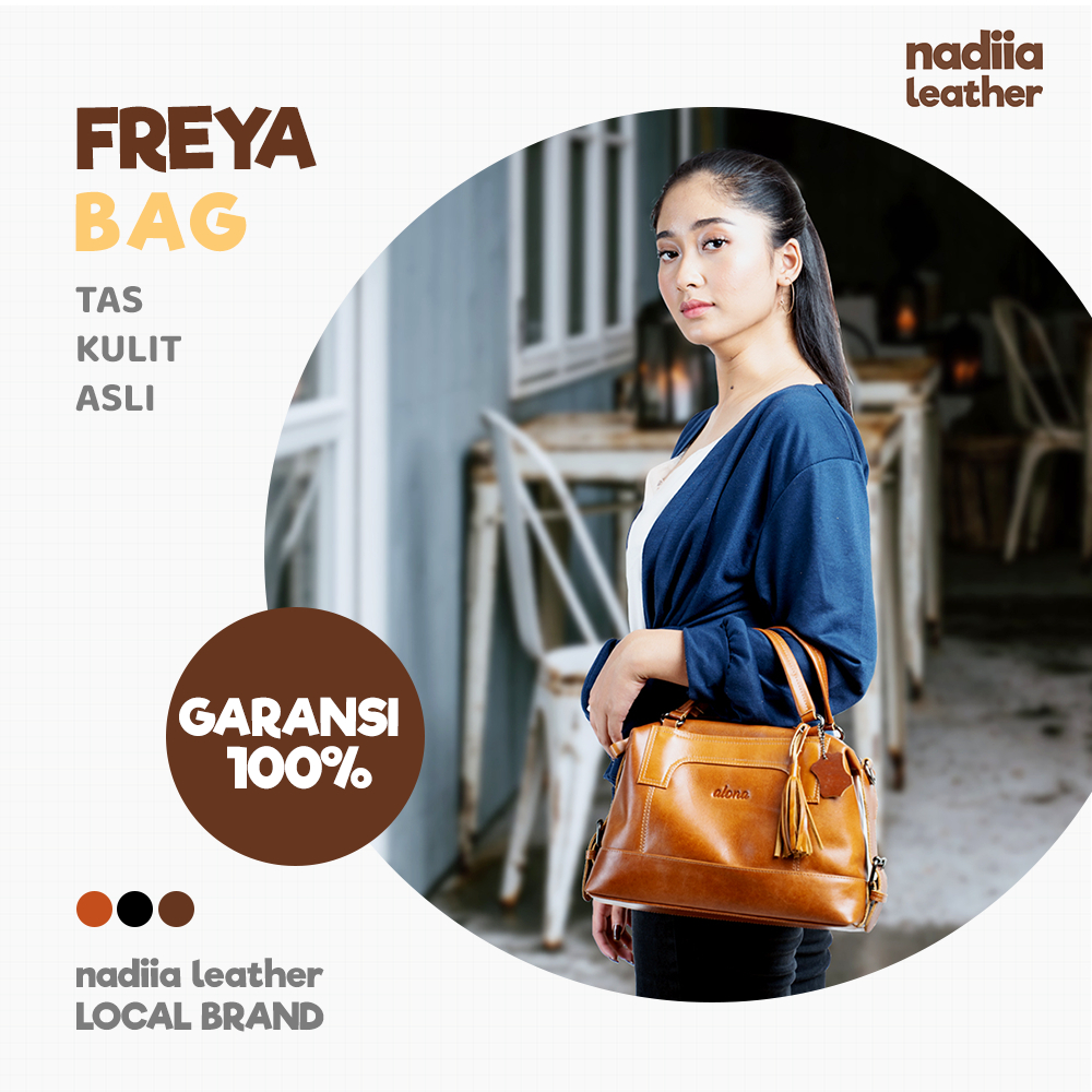 Tas Jinjing Wanita Kulit Asli Tas Bahu Selempang Sling Bag Alona FREYA
