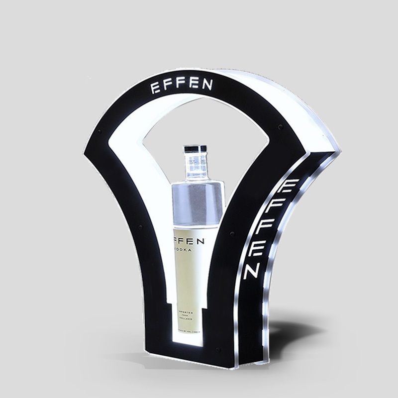 Rak Display Botol Wine Akrilik LED RGB Custom Logo - Glory Series