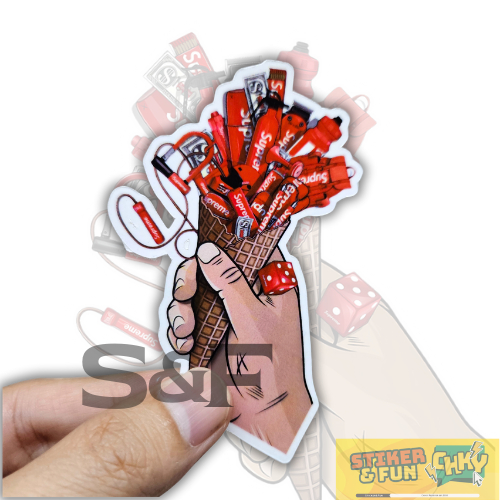 

Stiker Sticker Vinyl Laminasi SUPREME ICE CREAM