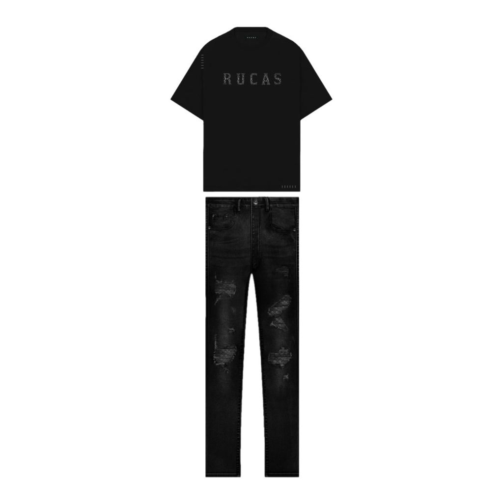 RUCAS INITIAL PHYTON TEE & RUCAS RUCAS SEASON 8 PHYTON LEATHER JEANS