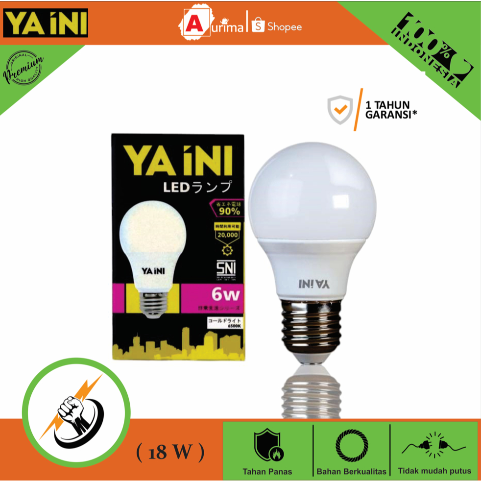 YA INI LAMPU RADIANTLINE LAMPU BOHLAM LEDBULB 18 W PUTIH GARANSI 1 TAHUN