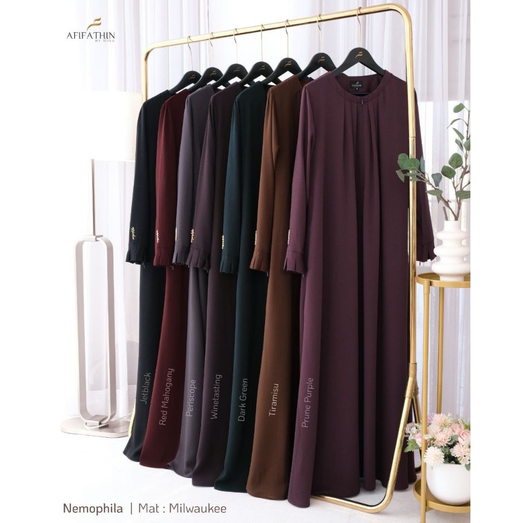 GAMIS NEMOPHILA SERIES BY AFIFATHIN | NEMOPHILA SET SYAR'I AFIFATHIN | GAMIS PREMIUM TERBARU | GAMIS