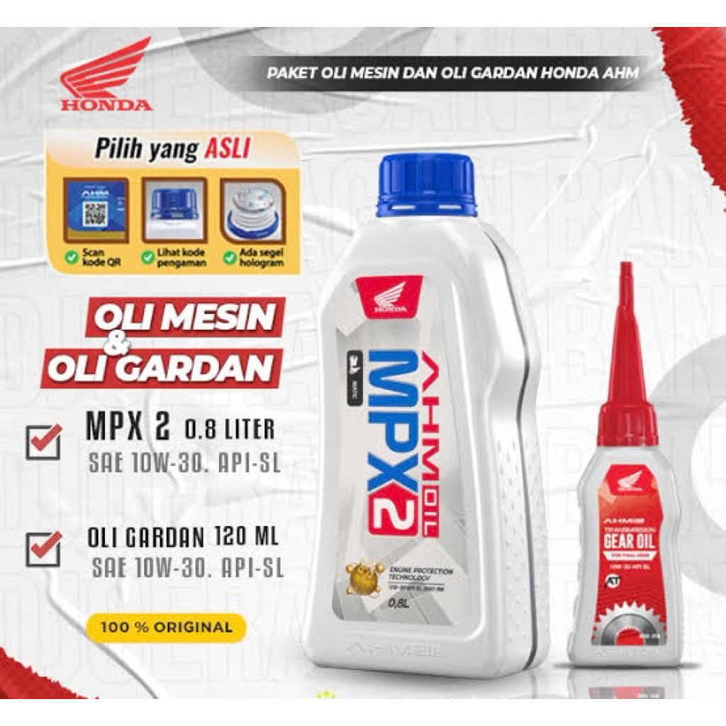 PAKET OLI MESIN & OLI GARDAN UNTUK MOTOR MATIC HONDA