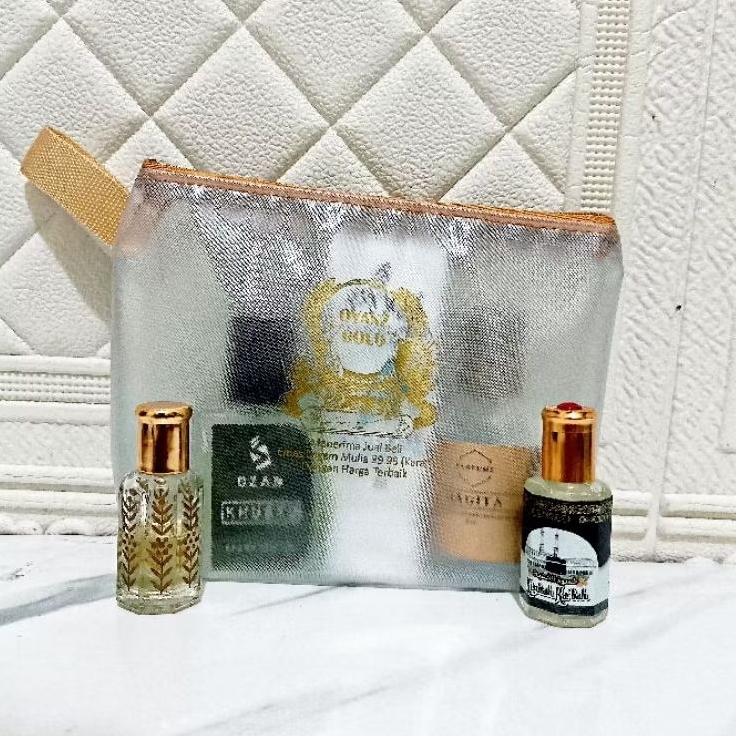 Pouch Plastik Transparan Dompet Mika Kosmetik Kombinasi Warna