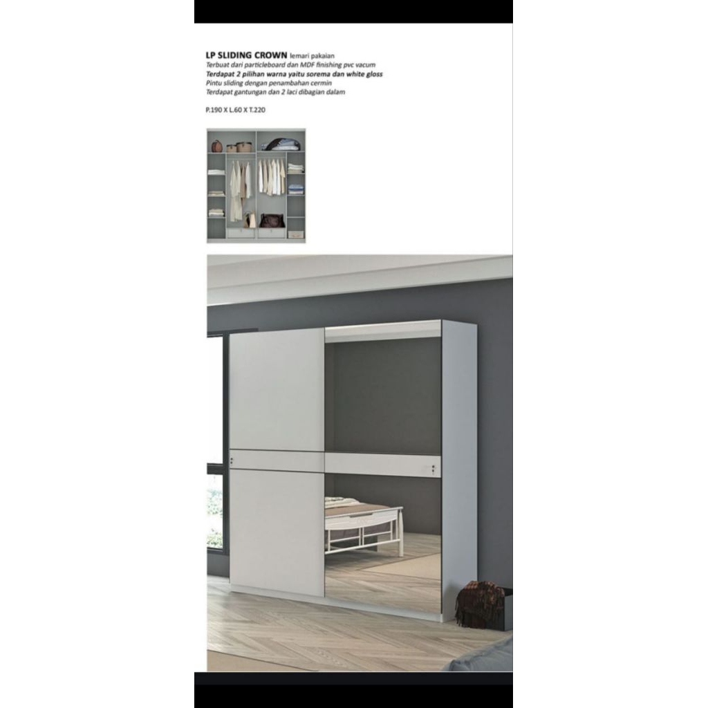 lemari 2 pintu siantano lp crown