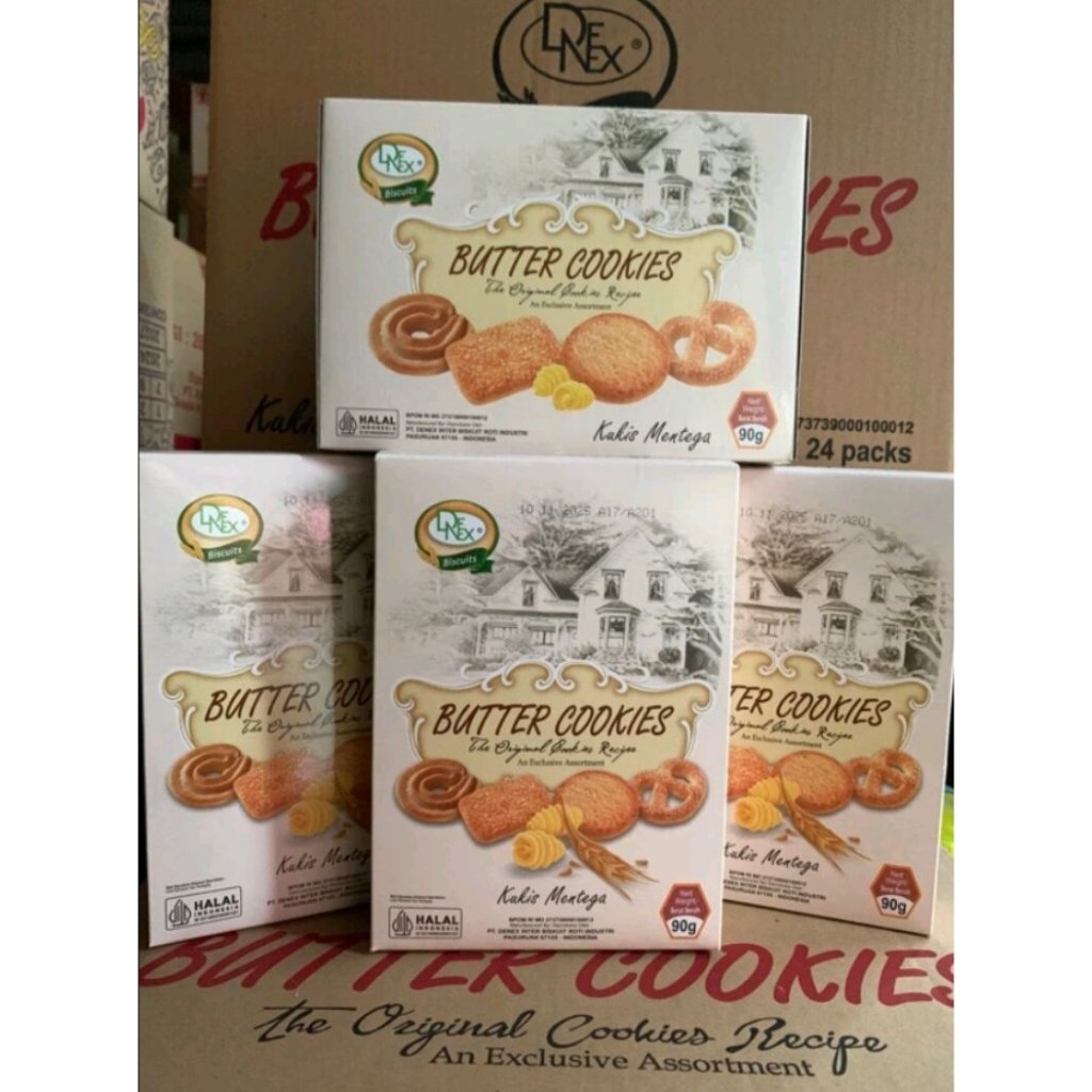 

Denex Butter Cookies 90gr Snack Hajatan 1 Dus Isi 24