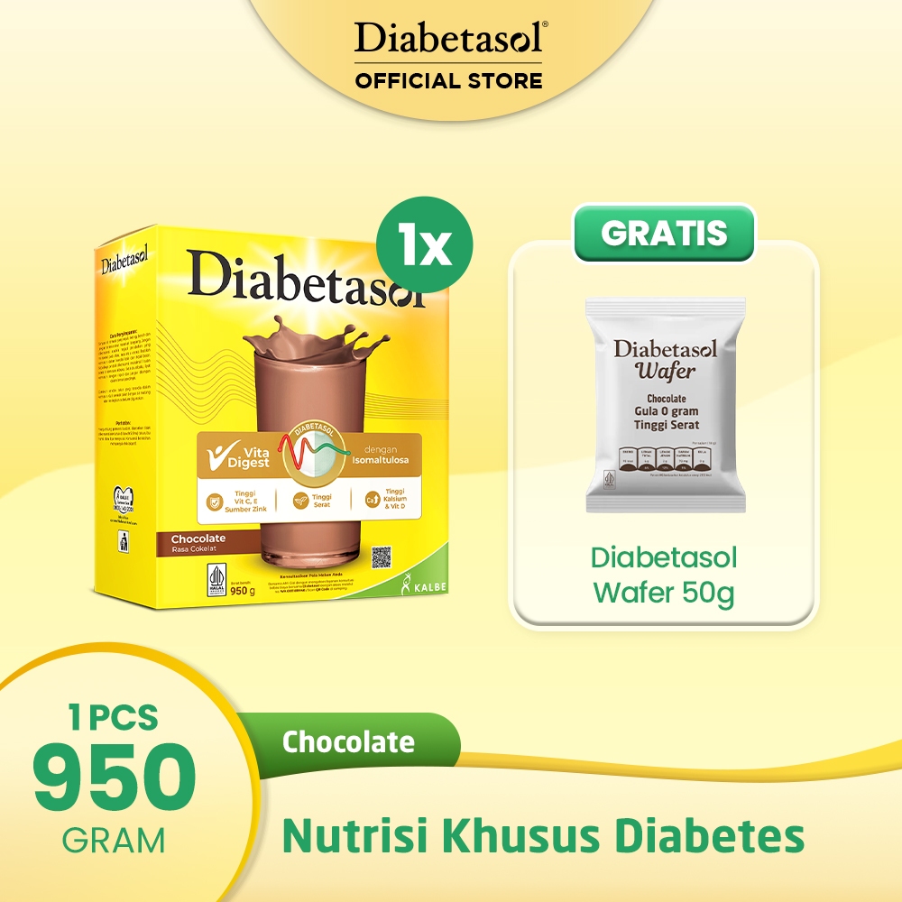 

BUY 1 Diabetasol Jumbo Chocolate 950g free Diabetasol Wafer 50g