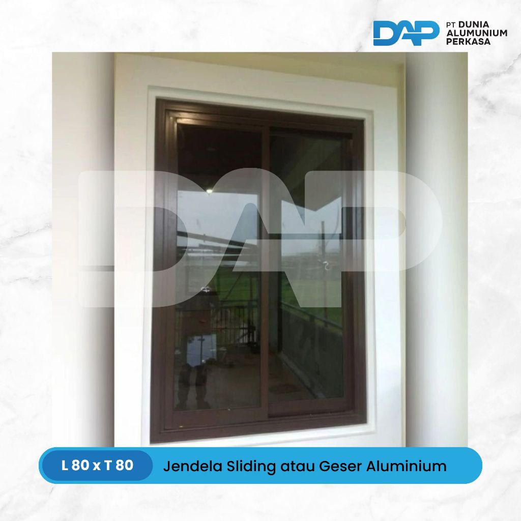 Jendela Sliding / Geser Aluminium L80 x T80 - - Jendela Alumunium / Kusen Jendela Kaca Rumah Kantor