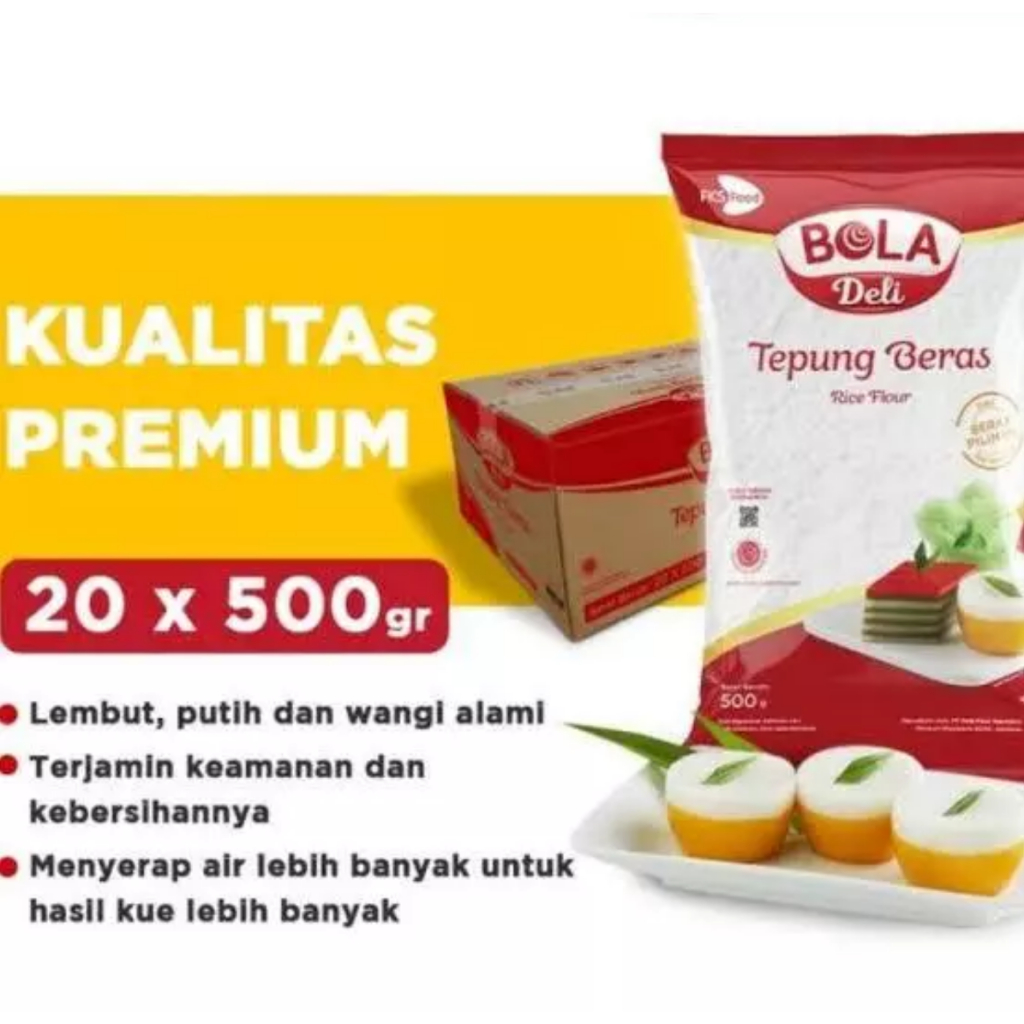 

Tepung Beras Bola Deli 500gr isi 20 pack perdus