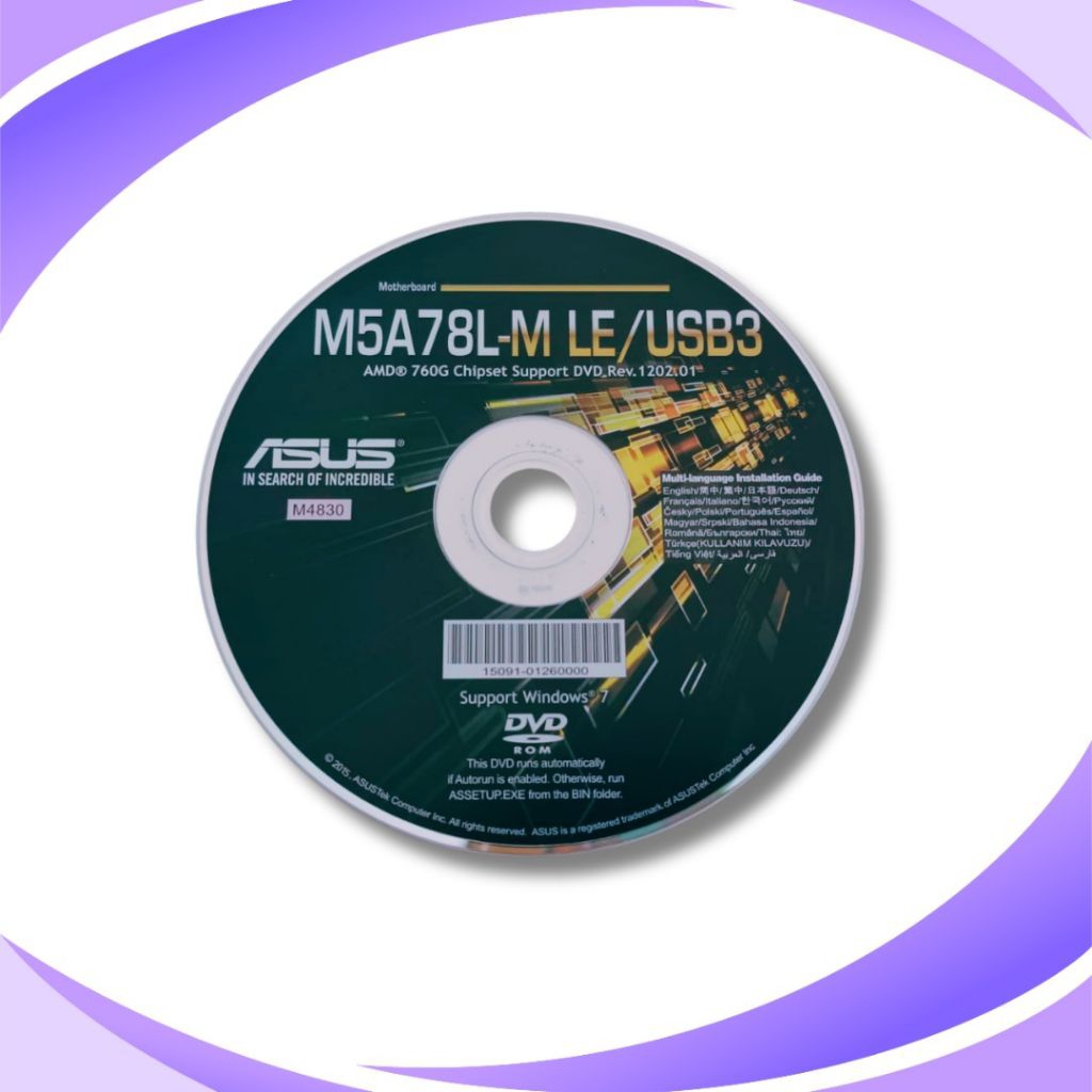 CD/DVD instalasi driver dan software pendukung untuk motherboard ASUS