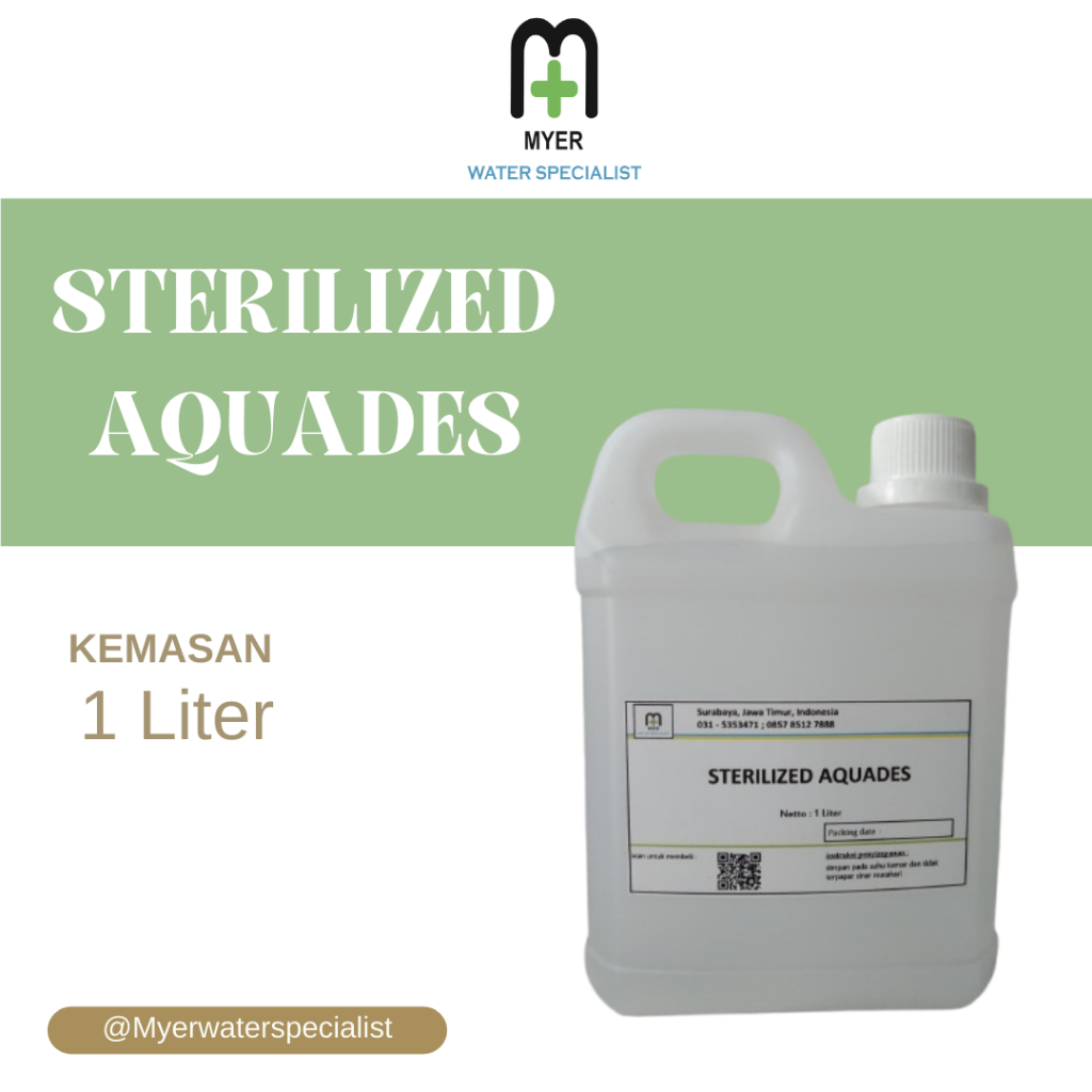 Aquadest Steril 1 Liter / Aquadest Steril / Air Murni Steril / H20 Steril 1 Liter