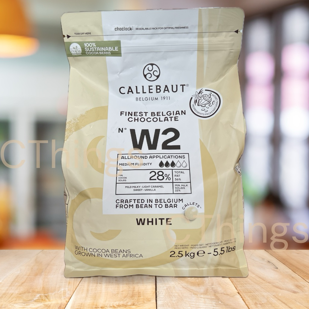 

callebaut W2 28% white couveture 2.5kg KEMASAN ASLI