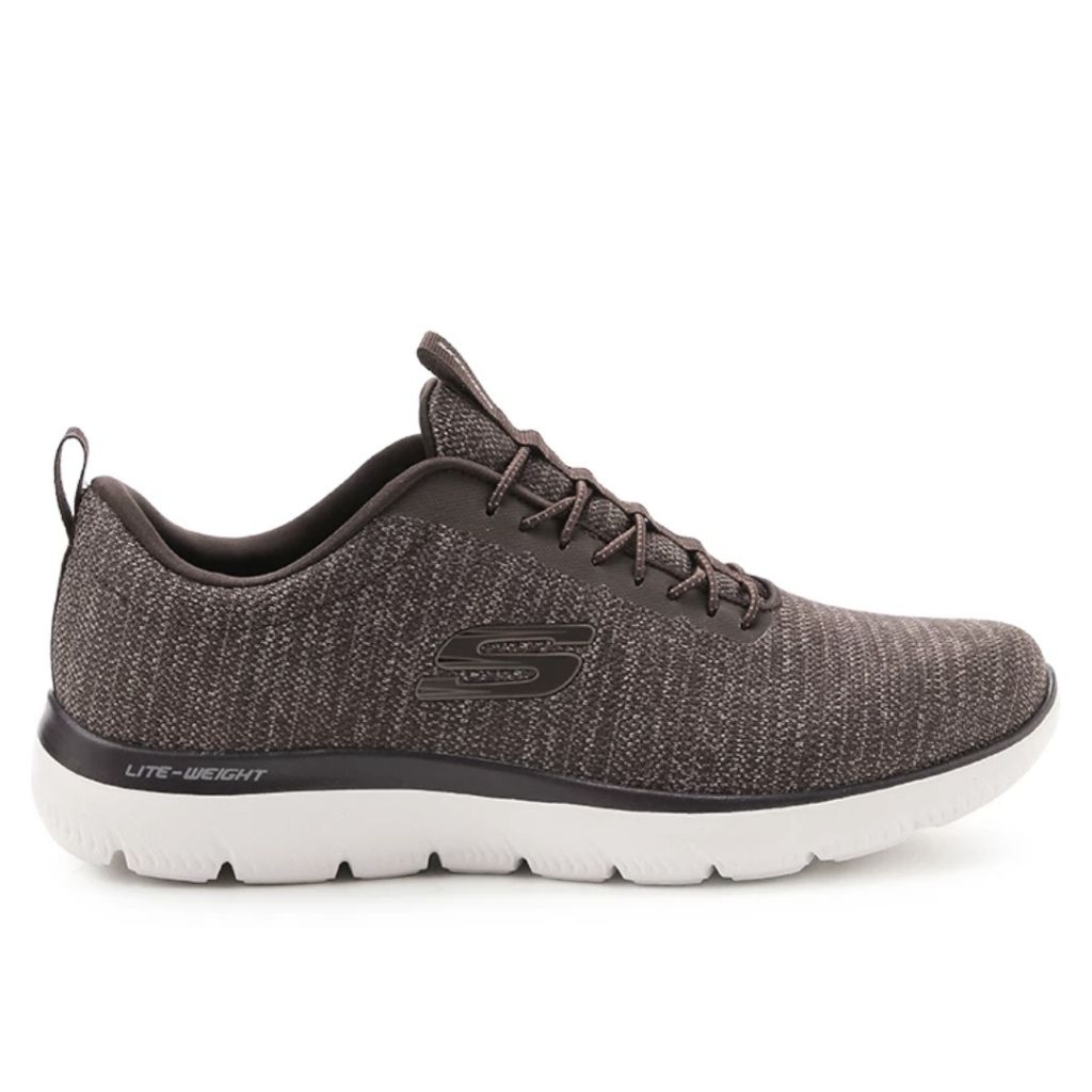 Skechers summits slip on men's sneakers original sepatu slip on pria -brown